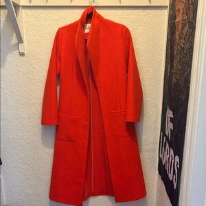 Boutique Persian Designer Oversized Poppy Orange Long Coat